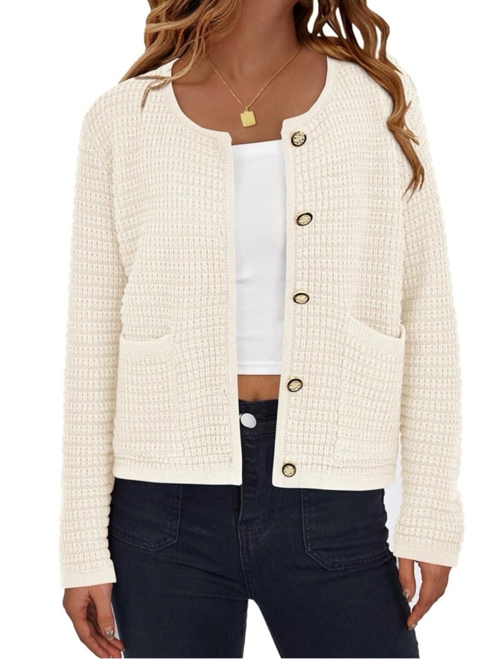 PRETTYGARDEN Women Knit Cardigan Sweaters Fall Fashion Long Sleeve  XS